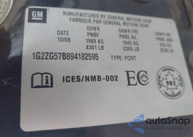 1G2ZG57B894182595: 42657322