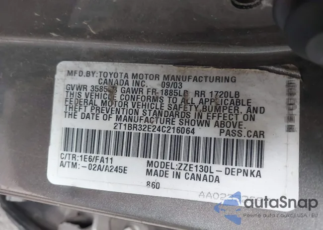 2T1BR32E24C216064: 42657323