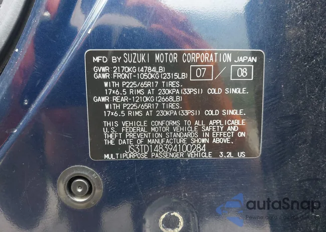 JS3TD148394100284: 42657346