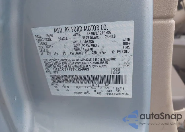 4M2CU91188KJ24962: 42657350