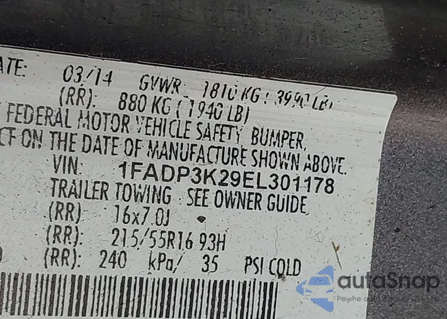 1FADP3K29EL301178: 42657370