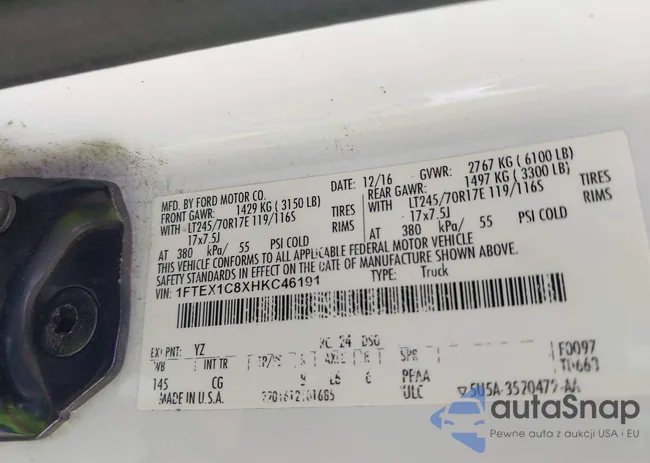 1FTEX1C8XHKC46191: 42657420