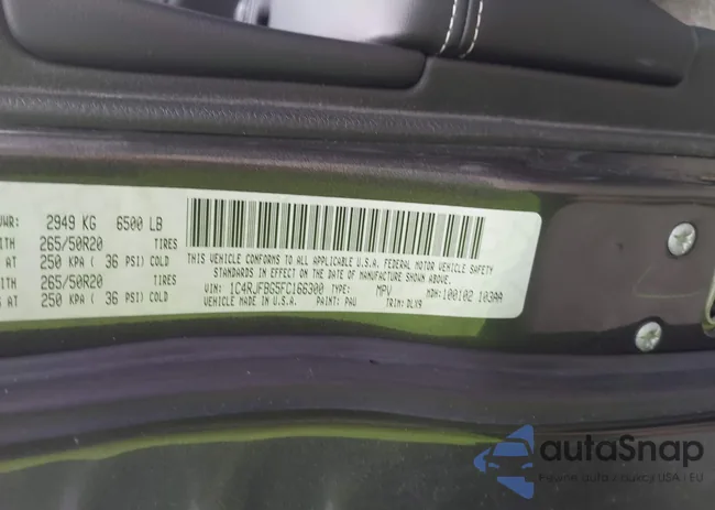 1C4RJFBG5FC166300: 42657485