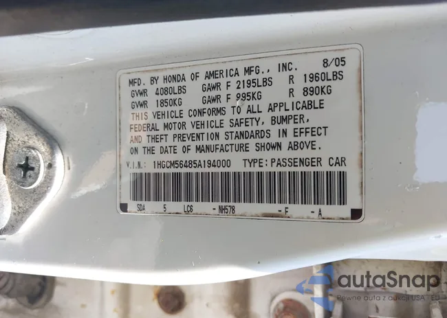 1HGCM56485A194000: 42657508