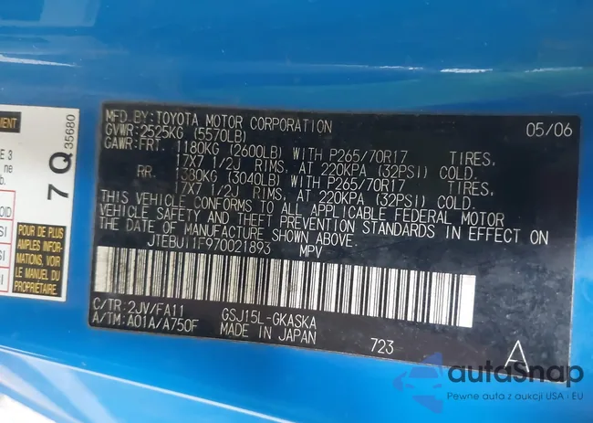 JTEBU11F970021893: 42657668