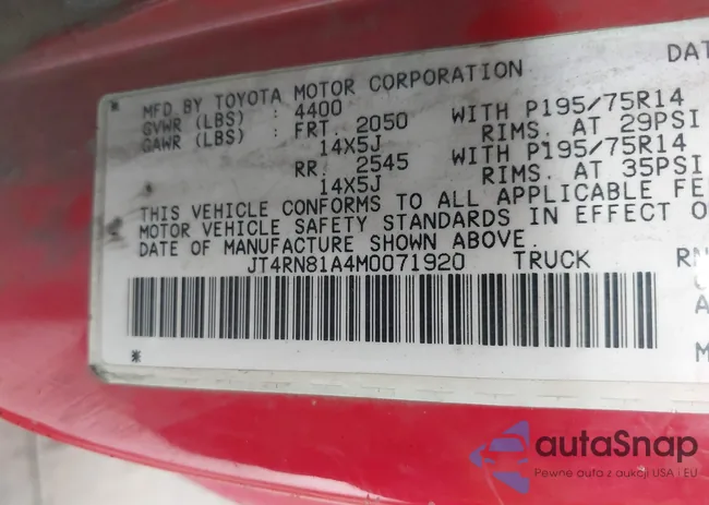 JT4RN81A4M0071920: 42657768