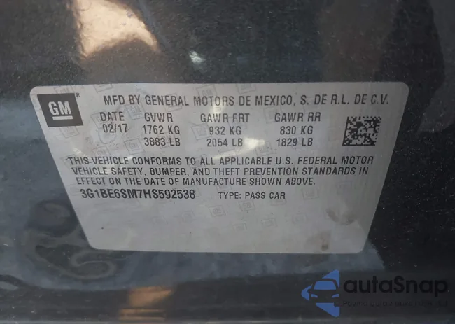 3G1BE6SM7HS592538: 42657787