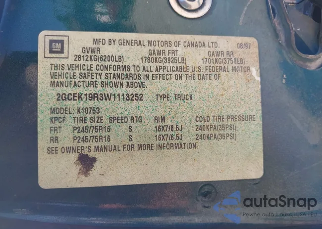 2GCEK19R3W1113252: 42657872