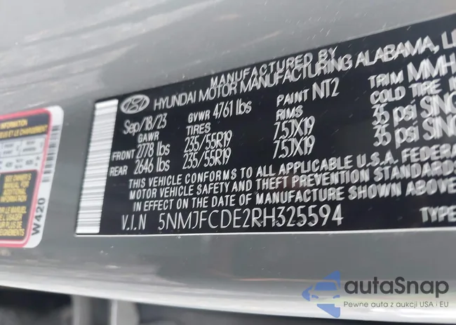 5NMJFCDE2RH325594: 42657879