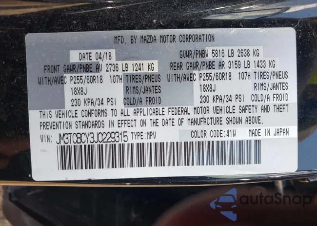 JM3TCBCY3J0229315: 42657910