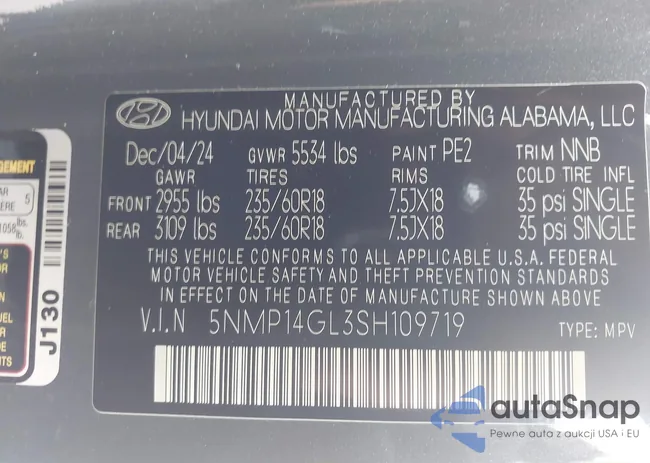 5NMP14GL3SH109719: 42657054