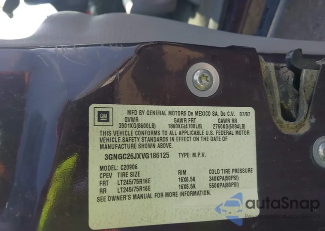 3GNGC26JXVG186125: 42657115