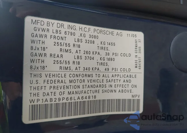 WP1AB29P66LA64818: 42657174