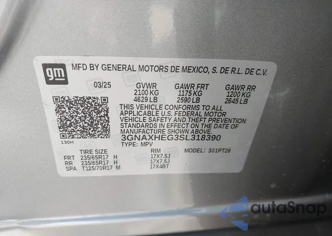 3GNAXHEG3SL318390: 42657200