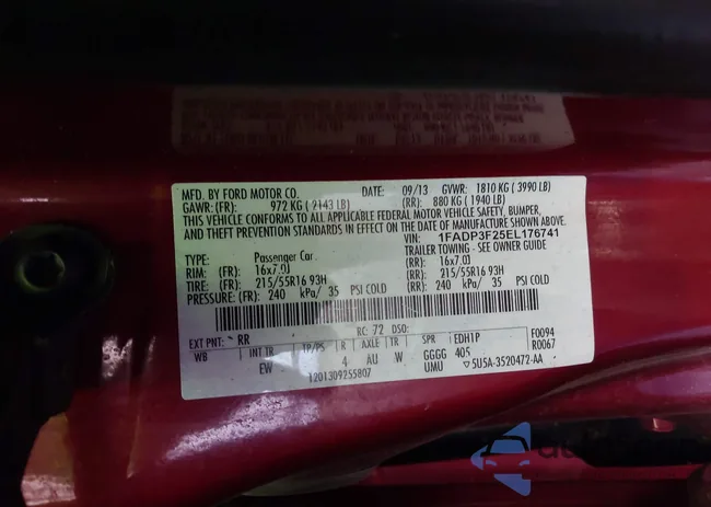 1FADP3F25EL176741: 42657294