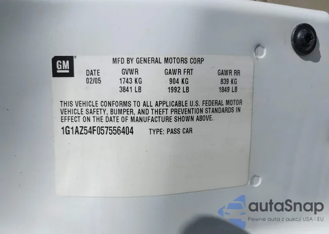 1G1AZ54F057556404: 42657297