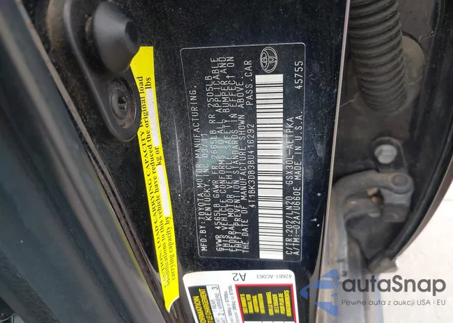 4T1BK3DB3BU416292: 42658429