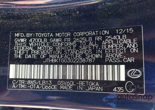 JTHBK1GG3G2238787: 42658443