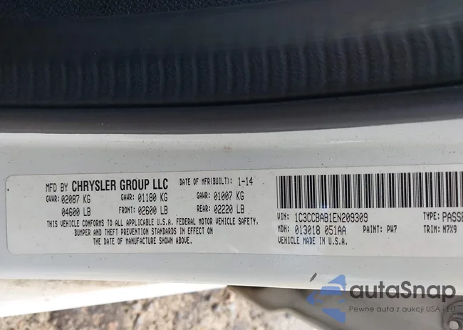 1C3CCBAB1EN209309: 42658526