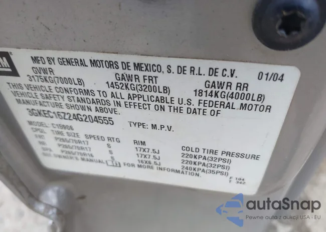 3GKEC16Z24G204555: 42658712