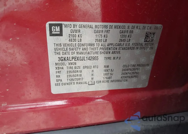 3GKALPEX0JL142965: 42658720