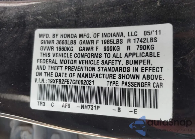 19XFB2F57CE002021: 42658795