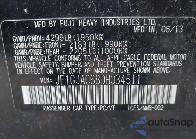 JF1GJAC68DH034511: 42657960