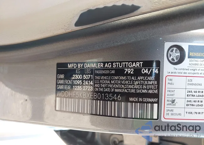 WDDHF5KBXEB013546: 42658002