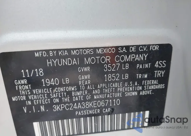 3KPC24A38KE067110: 42658009