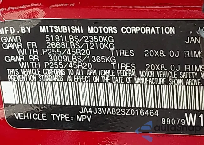 JA4J3VA82SZ016464: 42658013