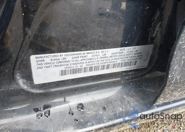 3VWRZ7AJXAM098463: 42658034