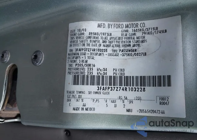 3FAFP37Z74R103228: 42658143