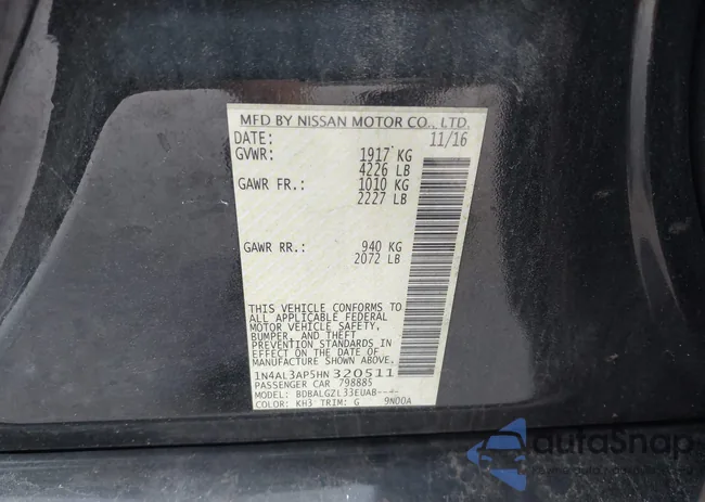 1N4AL3AP5HN320511: 42658225