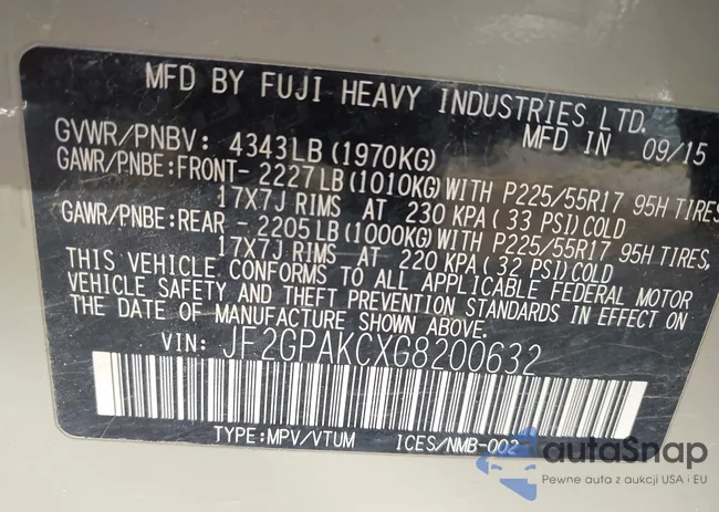 JF2GPAKCXG8200632: 42659400