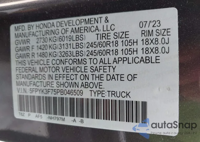 5FPYK3F75PB046509: 42659530