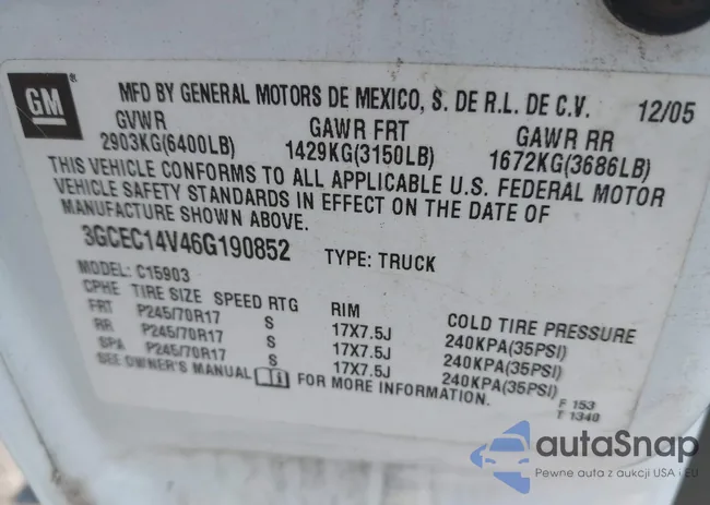 3GCEC14V46G190852: 42659568