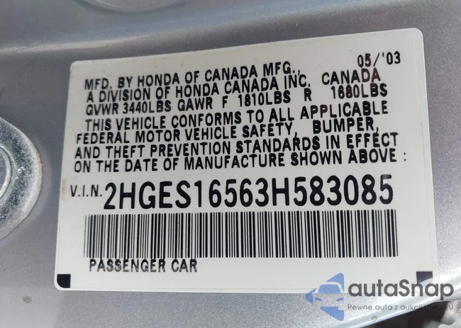 2HGES16563H583085: 42659625