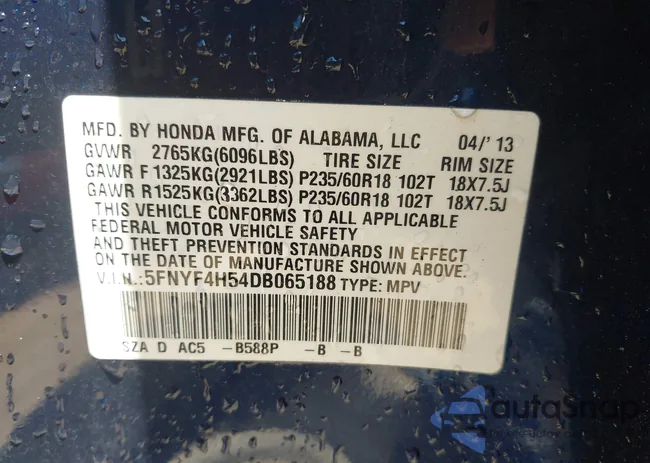 5FNYF4H54DB065188: 42659776