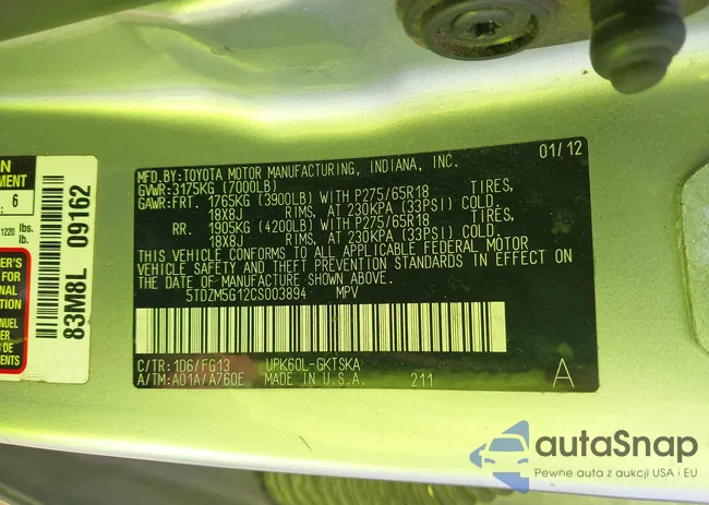 5TDZM5G12CS003894: 42659070