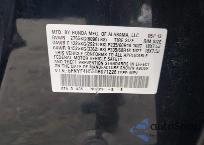 5FNYF4H55DB071226: 42659073