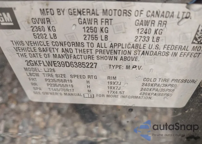 2GKFLWE39D6385227: 42659285