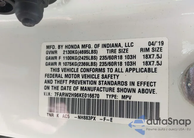 7FARW2H96KE016670: 42660357