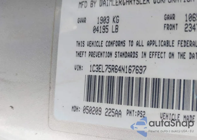 1C3EL75R64N167697: 42660429