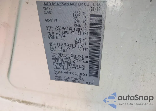 5N1AR2MM3DC613801: 42660710