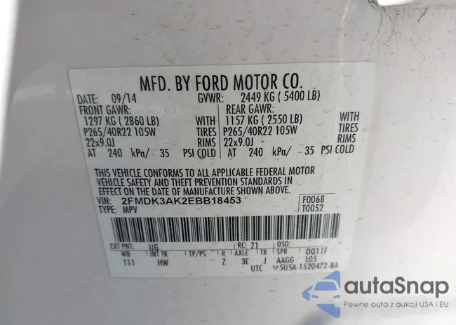 2FMDK3AK2EBB18453: 42660053