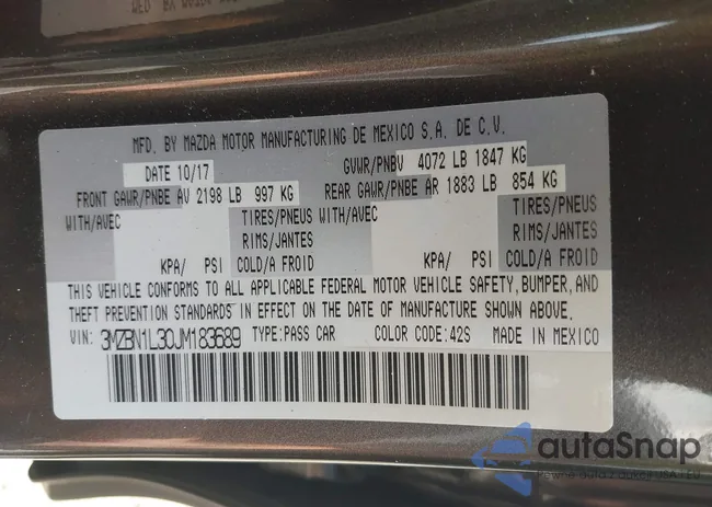 3MZBN1L30JM183689: 42660070