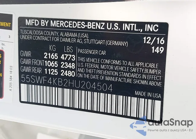 55SWF4KB2HU204504: 42660080