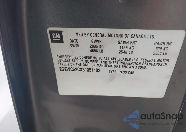 2G2WC52CX51351102: 42661323