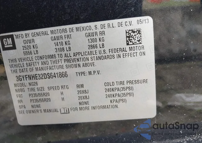 3GYFNHE32DS641866: 42661527