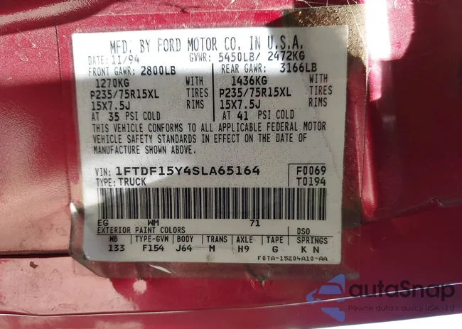 1FTDF15Y4SLA65164: 42661631